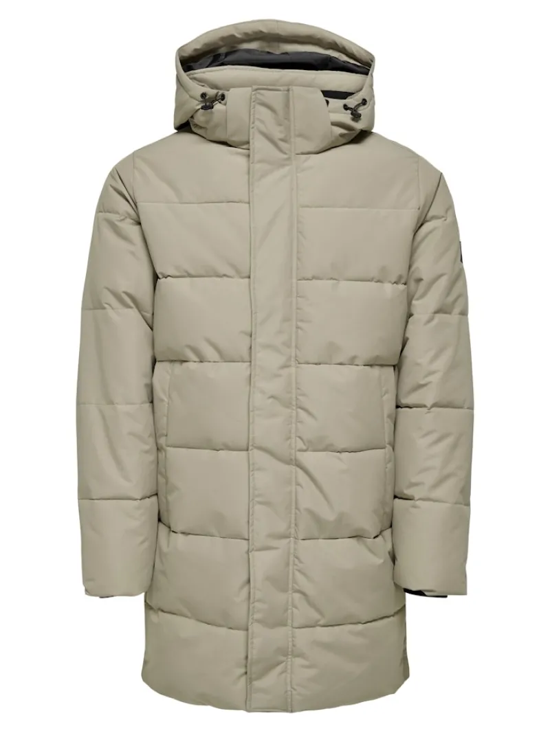 Only & Sons Jacken*ONSCARL LIFE LONG QUILTED COAT OTW NOOS desert taupe