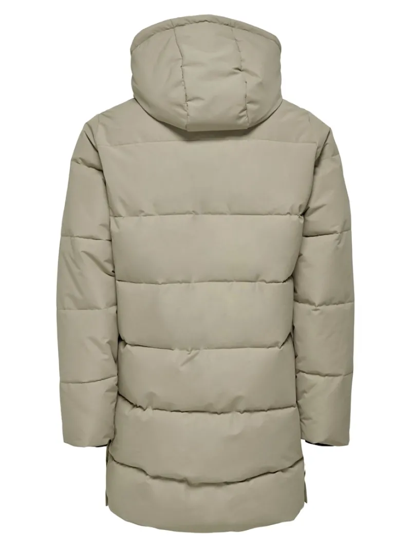 Only & Sons Jacken*ONSCARL LIFE LONG QUILTED COAT OTW NOOS desert taupe