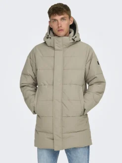 Only & Sons Jacken*ONSCARL LIFE LONG QUILTED COAT OTW NOOS desert taupe