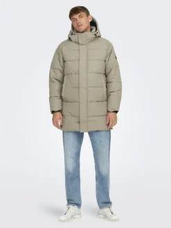Only & Sons Jacken*ONSCARL LIFE LONG QUILTED COAT OTW NOOS desert taupe
