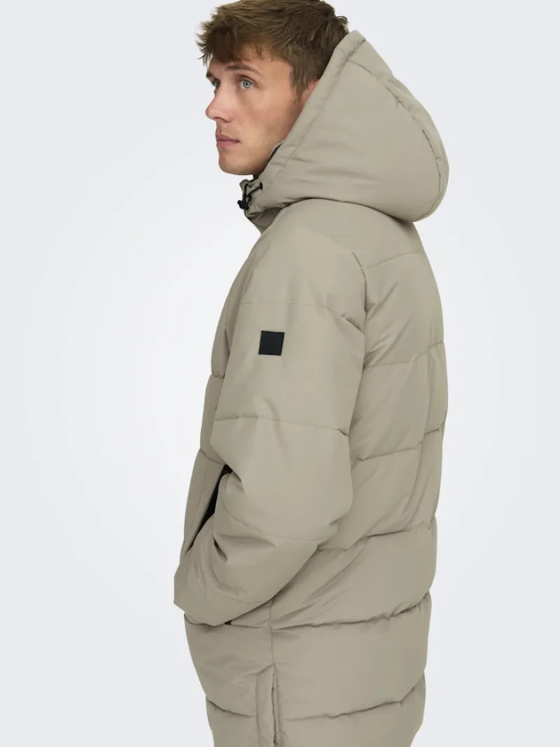 Only & Sons Jacken*ONSCARL LIFE LONG QUILTED COAT OTW NOOS desert taupe