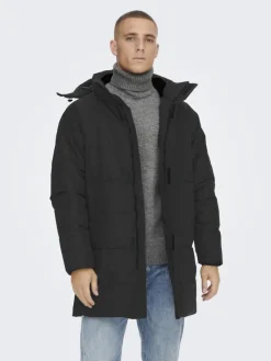 Only & Sons Jacken*ONSCARL LIFE LONG QUILTED COAT OTW NOOS Black