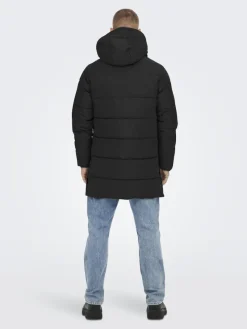 Only & Sons Jacken*ONSCARL LIFE LONG QUILTED COAT OTW NOOS Black