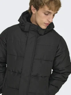Only & Sons Jacken*ONSCARL LIFE LONG QUILTED COAT OTW NOOS Black