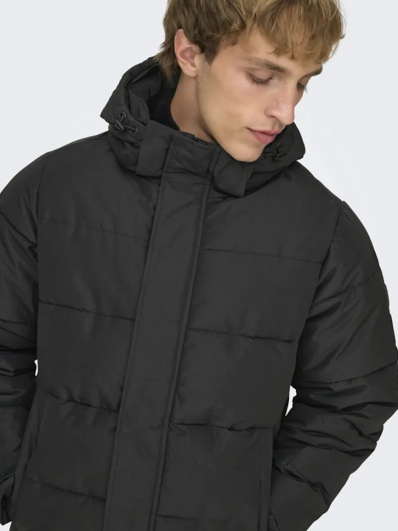 Only & Sons Jacken*ONSCARL LIFE LONG QUILTED COAT OTW NOOS Black