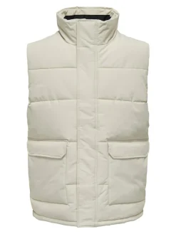 Only & Sons Westen*ONSCARL LIFE QUILTED VEST OTW Silver Lining