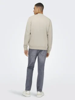 Only & Sons Pullover & Sweatshirts*ONSCERES REG ZIP BOMBER JCK NOOS Silver Lining