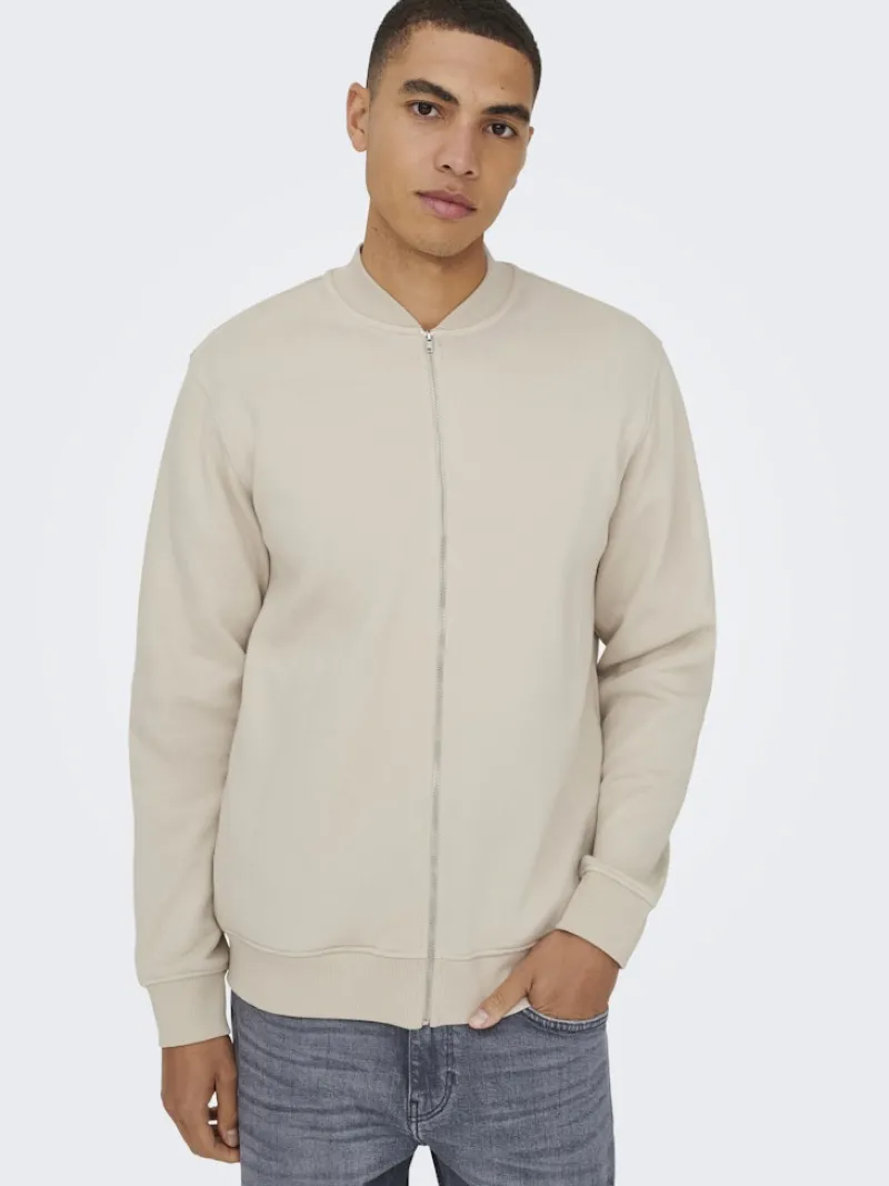Only & Sons Pullover & Sweatshirts*ONSCERES REG ZIP BOMBER JCK NOOS Silver Lining