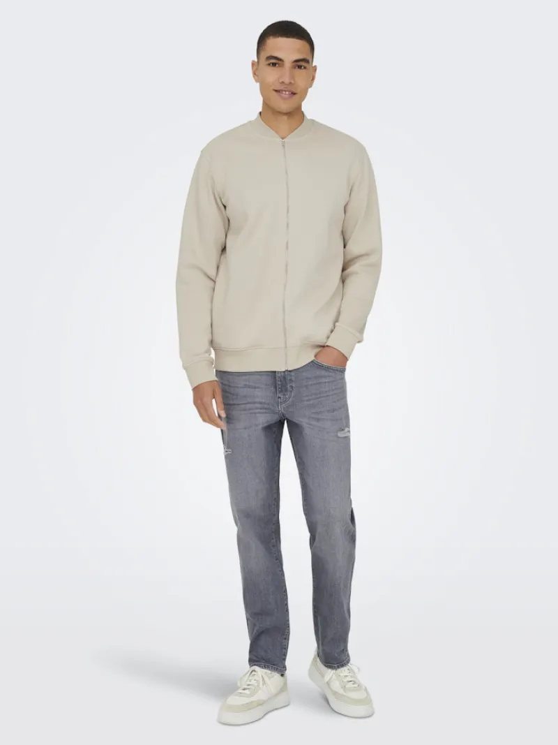 Only & Sons Pullover & Sweatshirts*ONSCERES REG ZIP BOMBER JCK NOOS Silver Lining