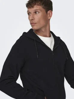Only & Sons Pullover & Sweatshirts*ONSCERES ZIP THR. HOODIE SWEAT NOOS Black