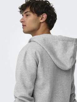 Only & Sons Pullover & Sweatshirts*ONSCERES ZIP THR. HOODIE SWEAT NOOS Light Grey Melange