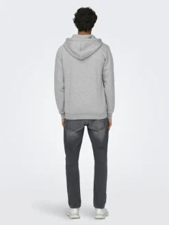 Only & Sons Pullover & Sweatshirts*ONSCERES ZIP THR. HOODIE SWEAT NOOS Light Grey Melange
