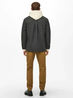 Only & Sons Jacken*ONSCREED LOOSE WOOL JACKET OTW Dark Grey Melange