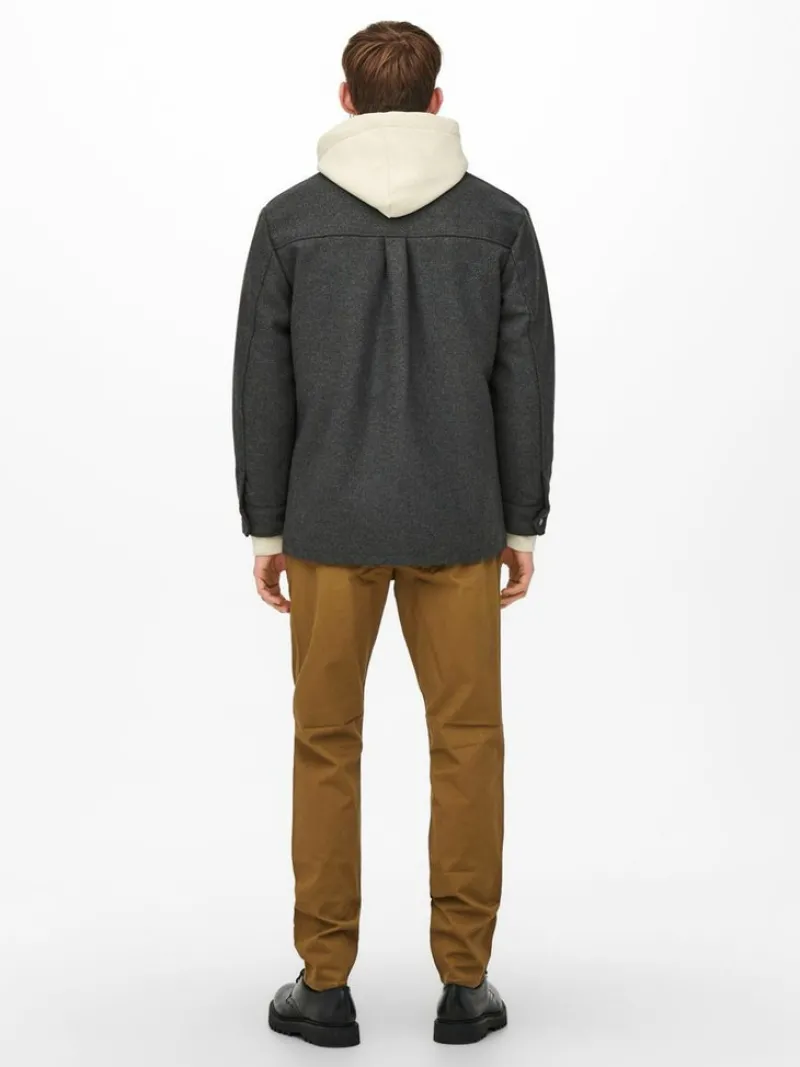 Only & Sons Jacken*ONSCREED LOOSE WOOL JACKET OTW Dark Grey Melange
