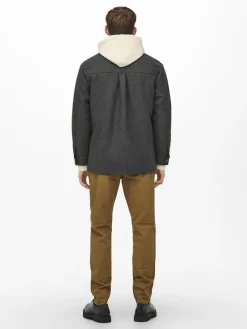 Only & Sons Jacken*ONSCREED LOOSE WOOL JACKET OTW Dark Grey Melange