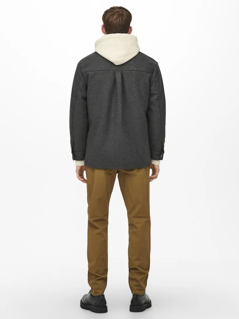 Only & Sons Jacken*ONSCREED LOOSE WOOL JACKET OTW Dark Grey Melange