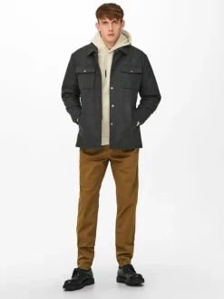 Only & Sons Jacken*ONSCREED LOOSE WOOL JACKET OTW Dark Grey Melange