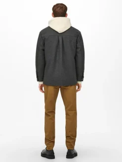 Only & Sons Jacken*ONSCREED LOOSE WOOL JACKET OTW Dark Grey Melange