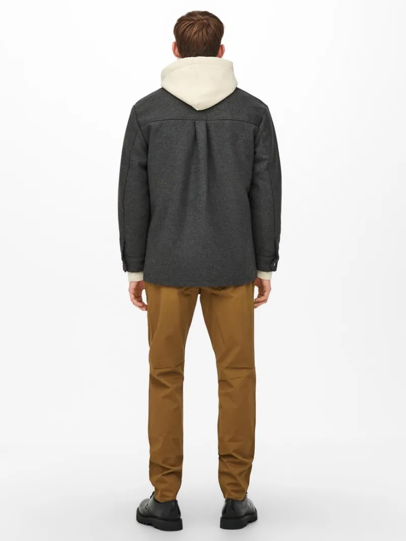 Only & Sons Jacken*ONSCREED LOOSE WOOL JACKET OTW Dark Grey Melange