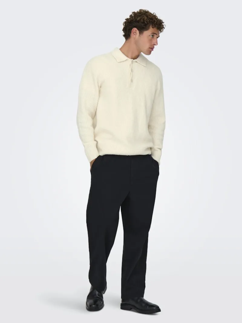 Only & Sons Pullover & Sweatshirts*ONSDALE RLX LS POLO KNIT NOOS gardenia