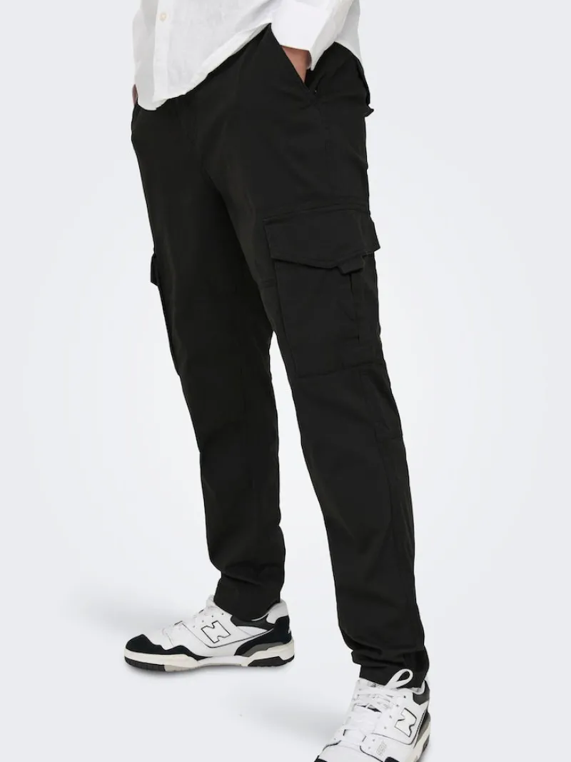 Only & Sons Hosen|Big Boys*ONSDEAN LIFE TAP CARGO 0032 PANT NOOS Black