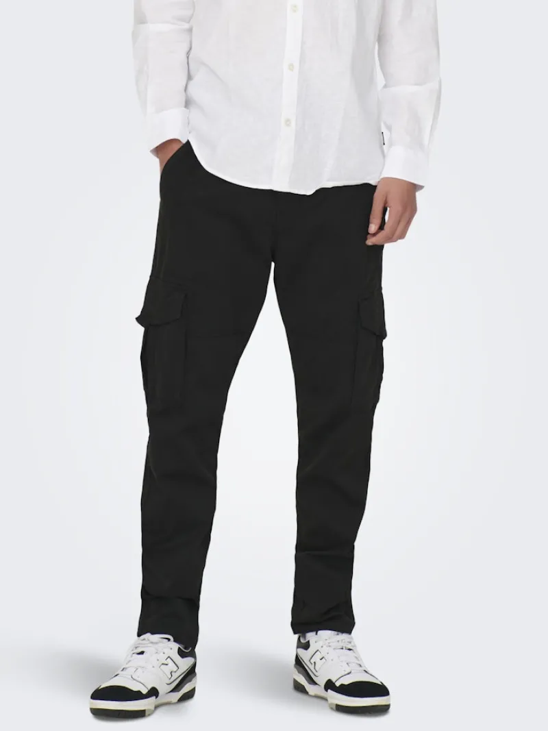 Only & Sons Hosen|Big Boys*ONSDEAN LIFE TAP CARGO 0032 PANT NOOS Black