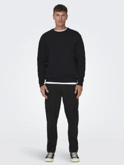 Only & Sons Hosen|Big Boys*ONSDEAN LIFE TAP CARGO 0032 PANT NOOS Black