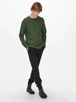 Only & Sons Pullover & Sweatshirts*ONSDEXTOR 12 WASH RAGLAN KNIT Olive Night