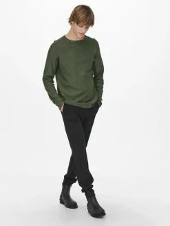 Only & Sons Pullover & Sweatshirts*ONSDEXTOR 12 WASH RAGLAN KNIT Olive Night