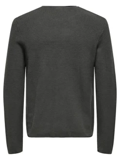 Only & Sons Pullover & Sweatshirts*ONSERIC REG 12 STRUC CREW KNIT NOOS grey pinstripe