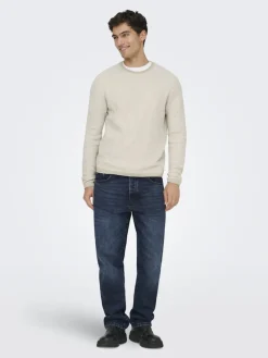 Only & Sons Pullover & Sweatshirts*ONSERIC REG 12 STRUC CREW KNIT NOOS silver lining2