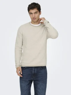 Only & Sons Pullover & Sweatshirts*ONSERIC REG 12 STRUC CREW KNIT NOOS silver lining2