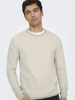 Only & Sons Pullover & Sweatshirts*ONSERIC REG 12 STRUC CREW KNIT NOOS silver lining2