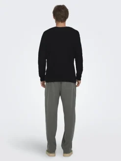 Only & Sons Pullover & Sweatshirts*ONSERIC REG 12 STRUC CREW KNIT NOOS Black