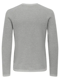 Only & Sons Pullover & Sweatshirts*ONSERIC REG 12 STRUC CREW KNIT NOOS Light Grey Melange