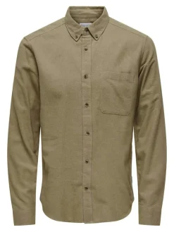 Only & Sons Hemden*ONSGUDMUND SLIM 1-PKT SOLID SHIRT NOOS chinchilla