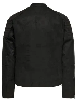 Only & Sons Jacken*ONSGUS FAUX SUEDE RACER JACKET OTW NOOS Black