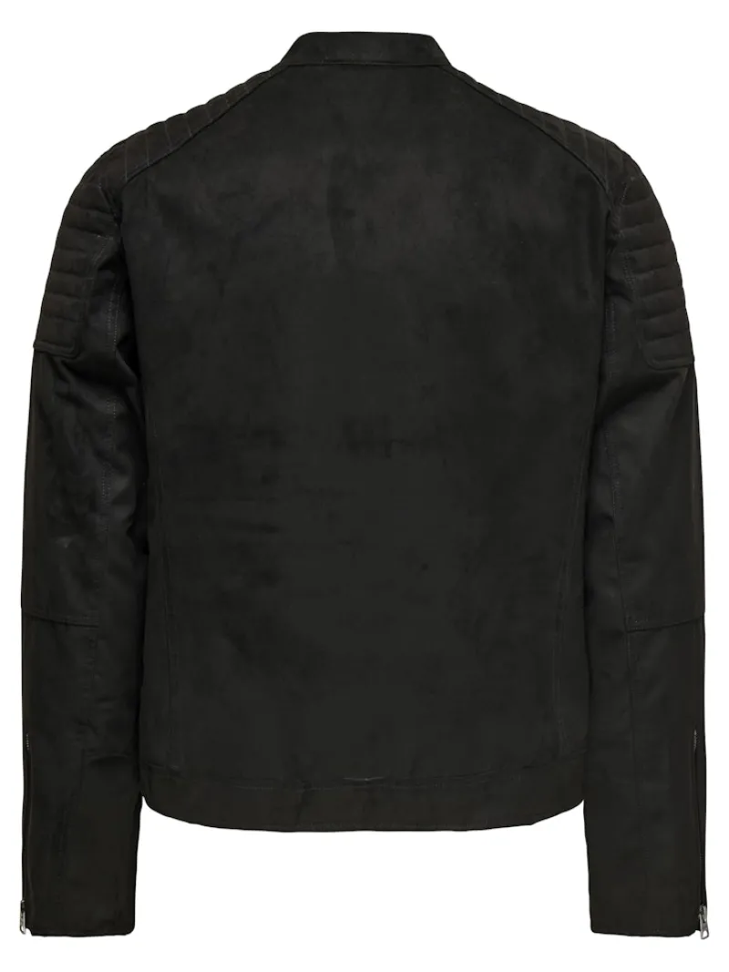 Only & Sons Jacken*ONSGUS FAUX SUEDE RACER JACKET OTW NOOS Black