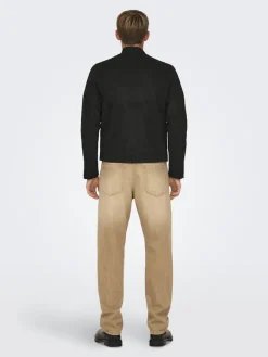 Only & Sons Jacken*ONSGUS FAUX SUEDE RACER JACKET OTW NOOS Black