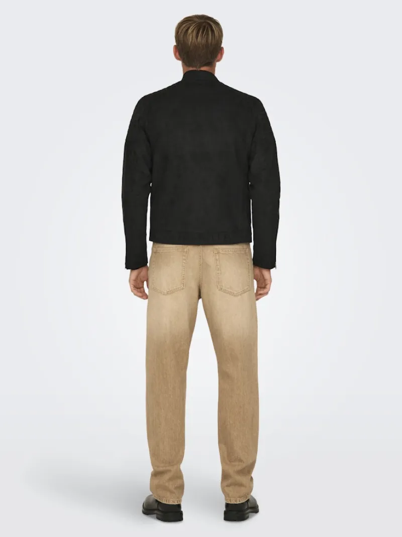 Only & Sons Jacken*ONSGUS FAUX SUEDE RACER JACKET OTW NOOS Black