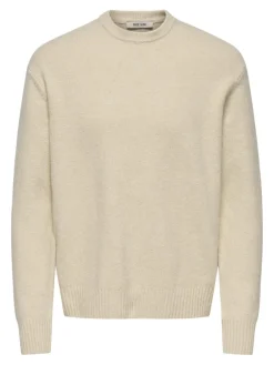 Only & Sons Pullover & Sweatshirts*ONSJAMES RLX CREW KNIT NOOS oatmeal