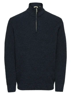 Only & Sons Pullover & Sweatshirts*ONSJOIN REG LS HIGH NECK KNIT CAMP Dark Sapphire