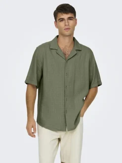 Only & Sons Hemden*ONSLATHAM REG RESORT STRUC 0257 NOOS Dusty Olive