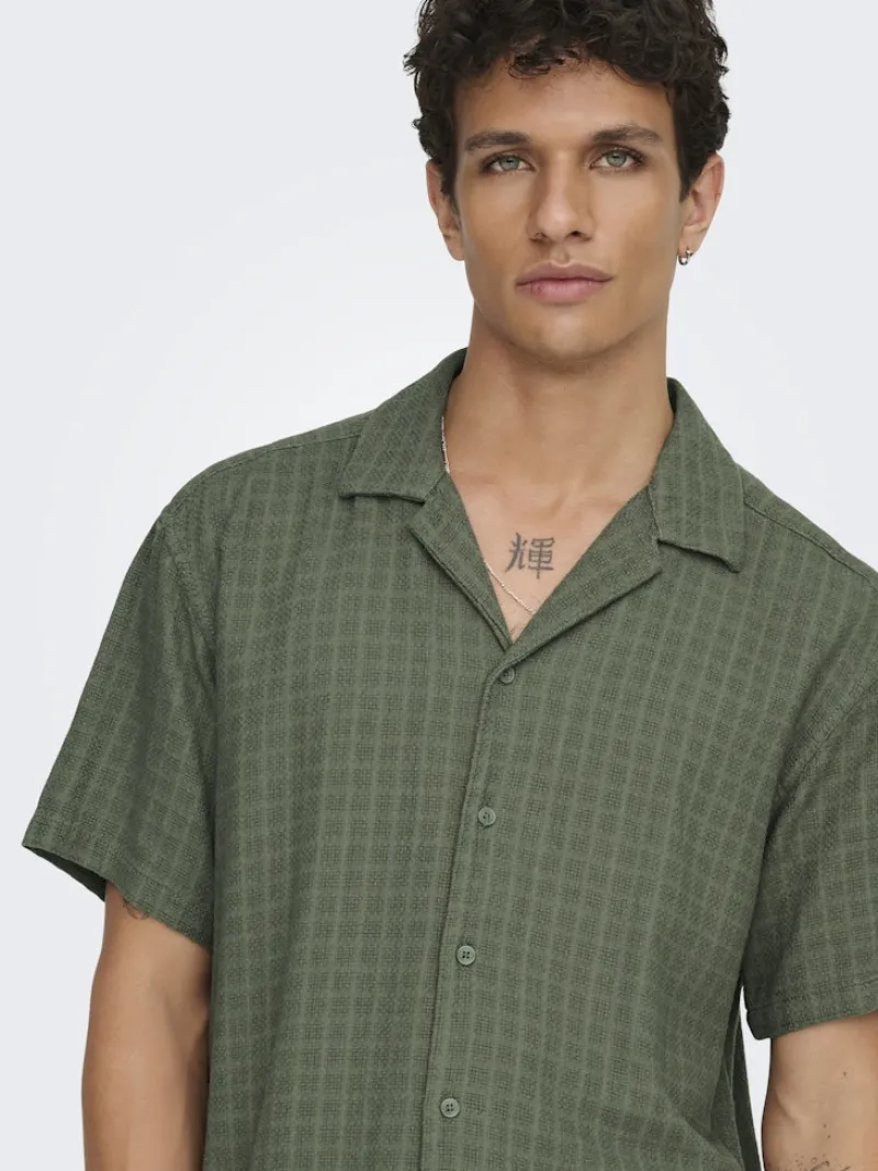 Only & Sons Hemden*ONSLATHAM REG RESORT STRUC 0257 NOOS Dusty Olive