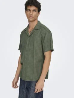 Only & Sons Hemden*ONSLATHAM REG RESORT STRUC 0257 NOOS Dusty Olive