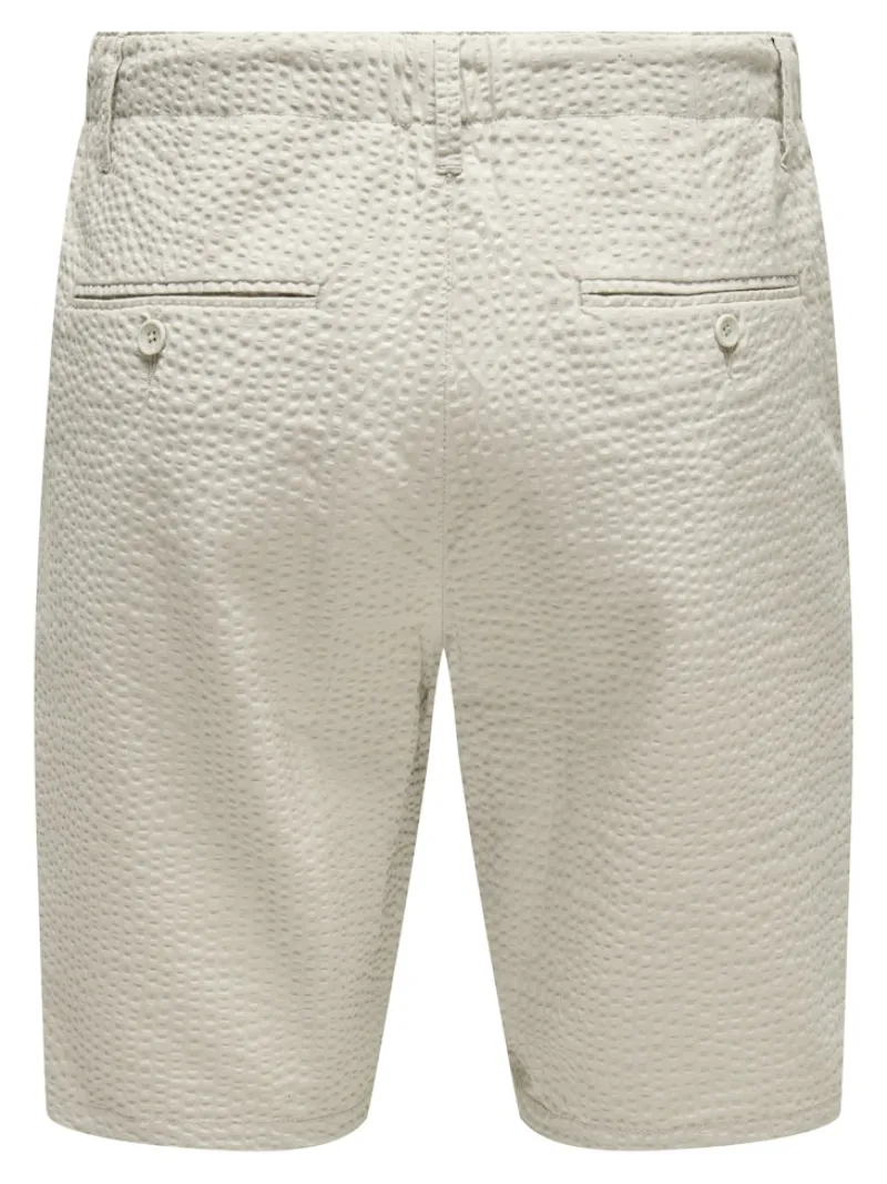 Only & Sons Shorts*ONSLEO LIFE 0009 SEERSUCKER SHORTS NOOS Silver Lining