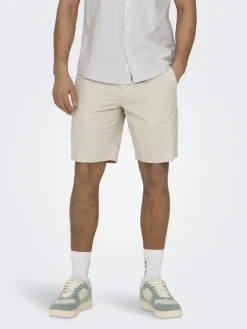 Only & Sons Shorts*ONSLEO LIFE 0009 SEERSUCKER SHORTS NOOS Silver Lining