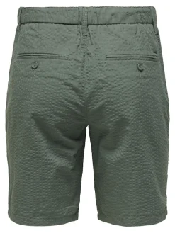 Only & Sons Shorts*ONSLEO LIFE 0009 SEERSUCKER SHORTS NOOS Castor Gray
