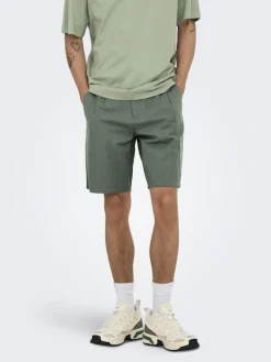 Only & Sons Shorts*ONSLEO LIFE 0009 SEERSUCKER SHORTS NOOS Castor Gray