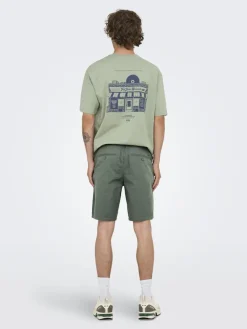 Only & Sons Shorts*ONSLEO LIFE 0009 SEERSUCKER SHORTS NOOS Castor Gray